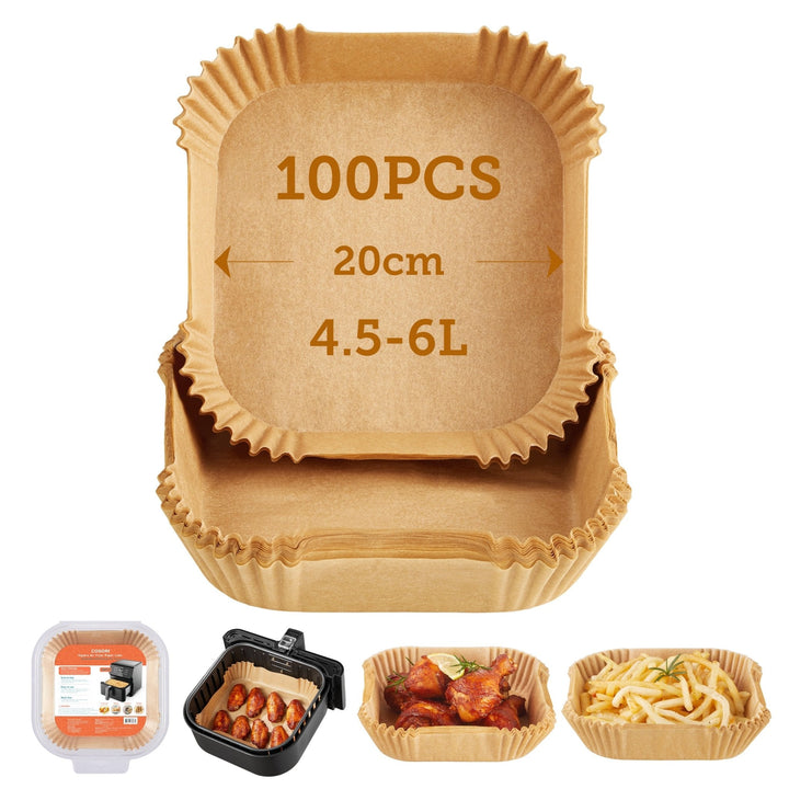 Backpapier für COSORI Heißluftfritteuse 4,5-6 Liter mit 20 cm Größe
